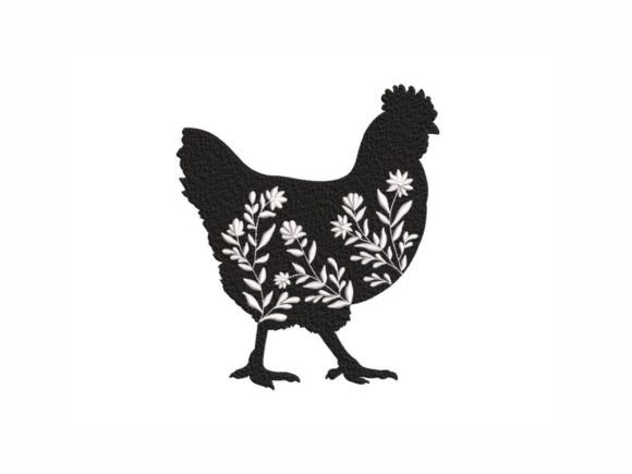 Floral Chicken: Whimsy That Stitches Well